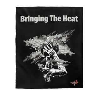 Heat Black/White Bring It Velveteen Plush Blanket in 30”x40”, 50”x60”, 60”x80”