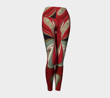 Load image into Gallery viewer, Butterfly Red Multi Adult Female Yoga Leggings
