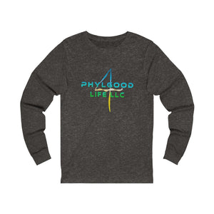 Phylgood Light Blue Adult Male Jersey Long Sleeve Tee in White, Athletic Heather, Cardinal, Heather Forest, Black Heather, Dark Grey Heather, Black