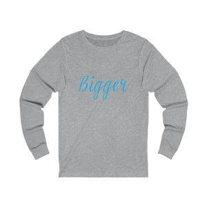 Bigger Adult Male Jersey Long Sleeve Tee in Black, Black Heather, Athletic Heather, Dark Grey Heather