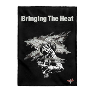 Heat Black/White Bring It Velveteen Plush Blanket in 30”x40”, 50”x60”, 60”x80”