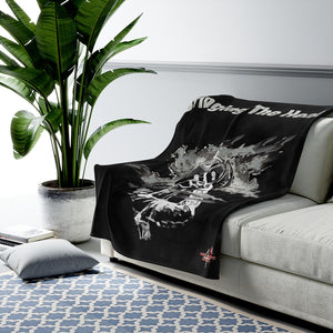 Heat Black/White Bring It Velveteen Plush Blanket in 30”x40”, 50”x60”, 60”x80”