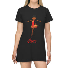 Load image into Gallery viewer, Dance Red/Black Adult Female T-Shirt Dress
