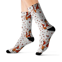 Load image into Gallery viewer, Chocolate Baby Girl Adult Female Grey Sublimation Socks
