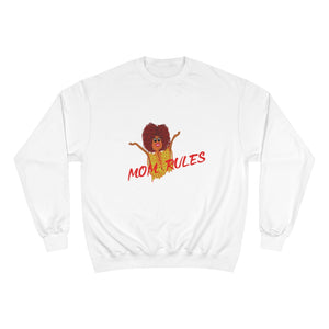Red Mom Rules Adult Female Champion Sweatshirt (5 Colors)