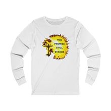 Load image into Gallery viewer, The Promise Adult Female Jersey Long Sleeve Tee in White, Black, Dark Grey Heather
