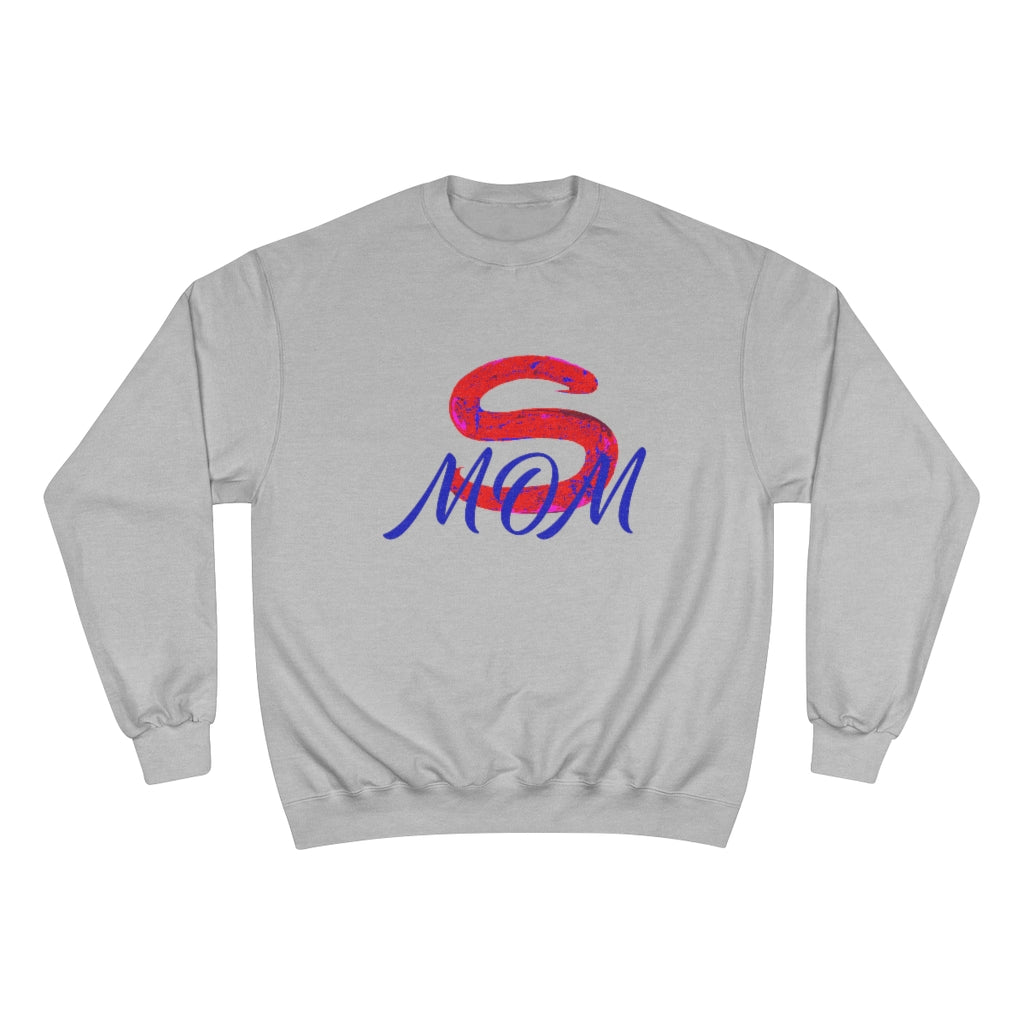 Red Super Mom Adult Female Champion Sweatshirt (5 Colors)