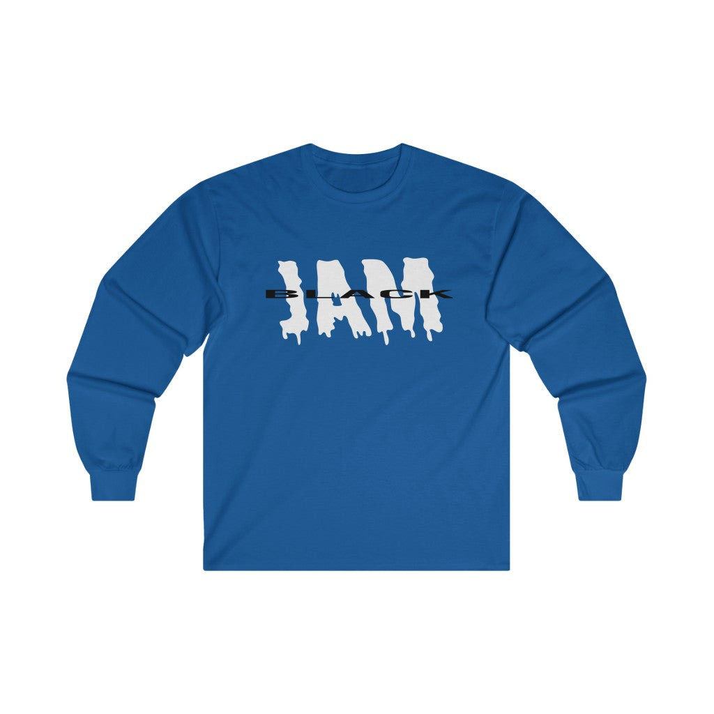 Black Jam Adult Male Ultra Cotton Long Sleeve Tee in Sport Grey, Ash, Royal, Purple