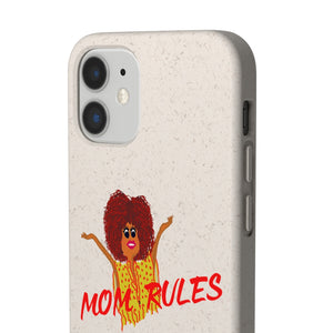 Red Mom Rules Biodegradable Phone Case (5 - iPhone sizes and 3 - Samsung sizes)