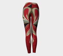 Load image into Gallery viewer, Butterfly Red Multi Adult Female Yoga Leggings
