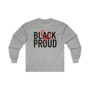 Black So Proud Adult Male Ultra Cotton Long Sleeve Tee in Sport Grey, Gold, Ash, Royal, Purple