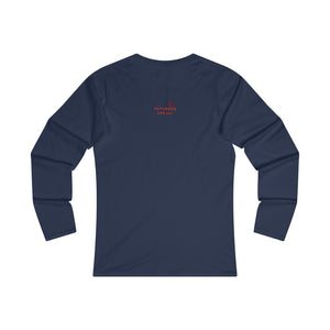 Stuck on Love Adult Female Fitted Long Sleeve Tee in White, Black, Sport Grey, Navy, Red
