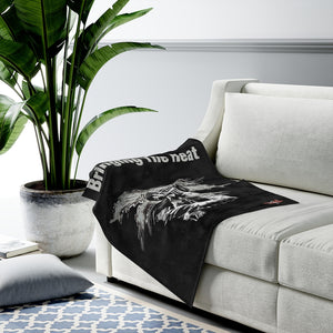 Heat Black/White Bring It Velveteen Plush Blanket in 30”x40”, 50”x60”, 60”x80”