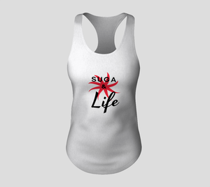 Suga & Life Adult Female White Racerback Tank Top