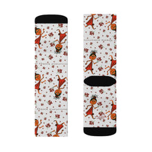 Load image into Gallery viewer, Chocolate Baby Girl Adult Female Grey Sublimation Socks
