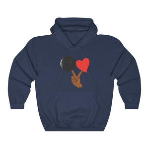 Black Love Adult Male Heavy Blend™ Hooded Sweatshirt in Black, Gold, Charcoal, Forest Green, Dark Heather, Maroon, Navy, Purple, Red, Royal, Sport Grey