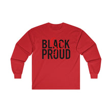 Load image into Gallery viewer, Black So Proud Adult Female Ultra Cotton Long Sleeve Tee in White, Gold, Irish Green, Carolina Blue, Light Pink, Red
