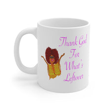 Load image into Gallery viewer, Purple Thank God For What’s Leftover Mug 11oz
