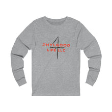 Load image into Gallery viewer, Phylgood Red Adult Female Jersey Long Sleeve Tee in White, Athletic Heather
