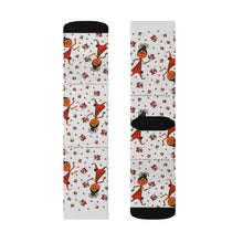 Load image into Gallery viewer, Chocolate Baby Girl Adult Female Grey Sublimation Socks
