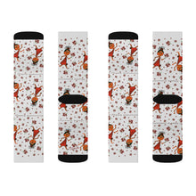 Load image into Gallery viewer, Chocolate Baby Girl Adult Female Grey Sublimation Socks
