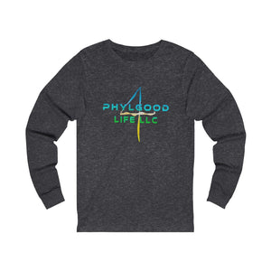 Phylgood Light Blue Adult Male Jersey Long Sleeve Tee in White, Athletic Heather, Cardinal, Heather Forest, Black Heather, Dark Grey Heather, Black