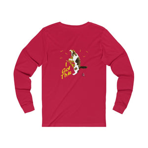 I Got This Adult Female Jersey Long Sleeve Tee in White, Athletic Heather, Red