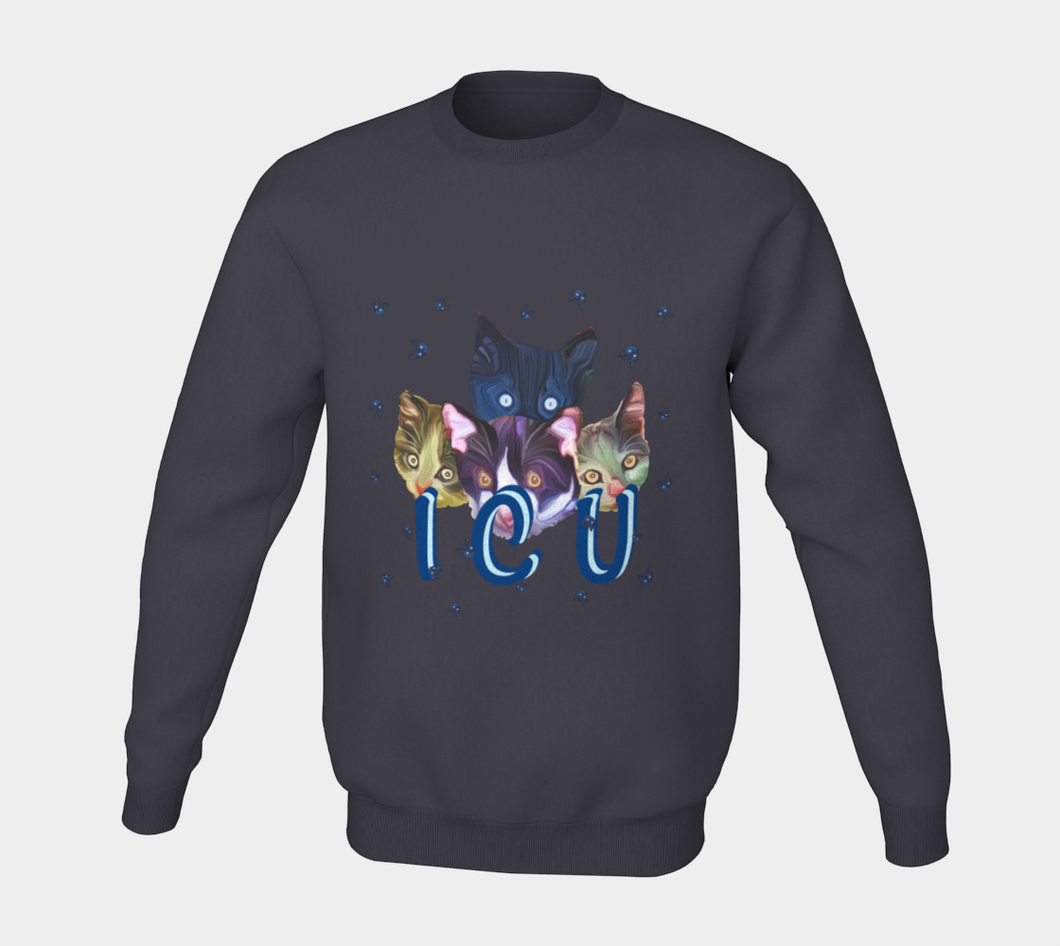 ICU Adult Male Sweatshirt in Black, Dark Heather, Navy Blue, Sport Grey