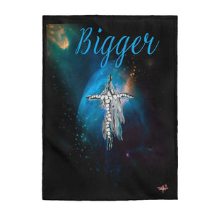 Bigger Blue Velveteen Plush Blanket in 30”x40”, 50”x60”, 60”x80”