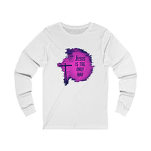 Load image into Gallery viewer, The Only Way Adult Female Jersey Long Sleeve Tee in White, Black, Athletic Heather
