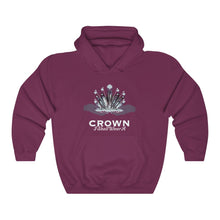 Load image into Gallery viewer, Crown Adult Female Heavy Blend™ Hooded Sweatshirt in Red, Gold, Light Pink, Dark Chocolate, Forest Green, Military Green, Carolina Blue, Heliconia, Irish Green, Maroon, Purple, Royal, Spot Grey, Black, Orange
