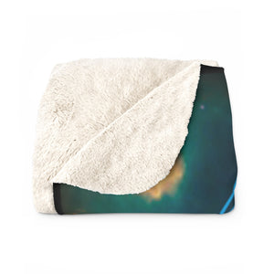 Bigger Blue Sherpa Fleece Blanket in 50” x 60”, 60” x 80”