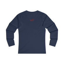 Load image into Gallery viewer, Struck By Love Adult Female Fitted Long Sleeve Tee in White, Black, Sport Grey, Navy, Red
