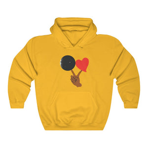 Black Love Adult Male Heavy Blend™ Hooded Sweatshirt in Black, Gold, Charcoal, Forest Green, Dark Heather, Maroon, Navy, Purple, Red, Royal, Sport Grey