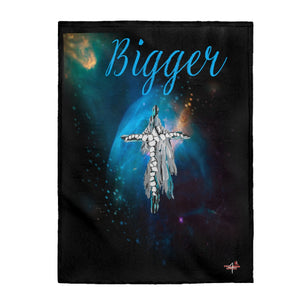 Bigger Blue Velveteen Plush Blanket in 30”x40”, 50”x60”, 60”x80”