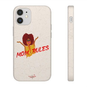 Red Mom Rules Biodegradable Phone Case (5 - iPhone sizes and 3 - Samsung sizes)