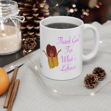 Load image into Gallery viewer, Purple Thank God For What’s Leftover Mug 11oz
