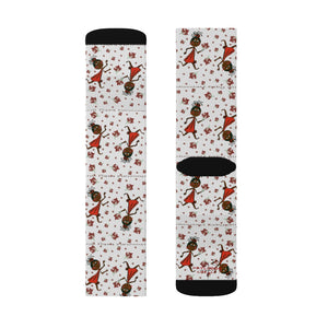 Choca Chocolate Baby Girl Adult Female Grey Sublimation Socks