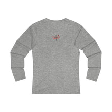 Load image into Gallery viewer, Stuck on Love Adult Female Fitted Long Sleeve Tee in White, Black, Sport Grey, Navy, Red
