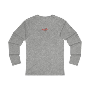 Stuck on Love Adult Female Fitted Long Sleeve Tee in White, Black, Sport Grey, Navy, Red