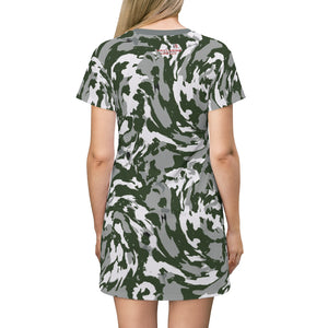 Cosmic Green/Grey Adult Female T-Shirt Dress
