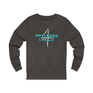 Phylgood Blue Adult Female Jersey Long Sleeve Tee in Black, Dark Grey Heather, Red, Black Heather, Heather Forest, Cardinal, Athletic Heather