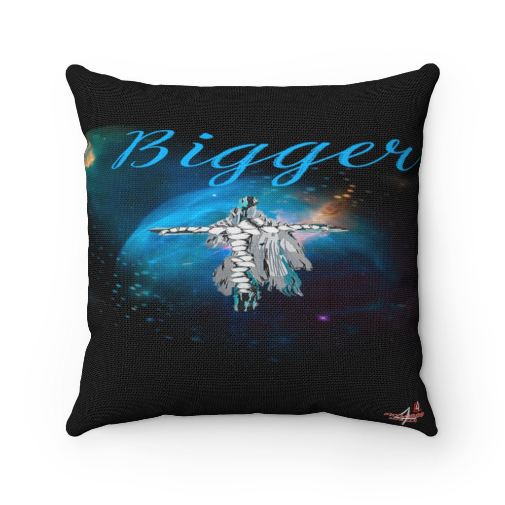 Bigger Blue Spun Polyester Square Pillow in 14”x14”, 16”x16”, 18”x18”, 20”x20”