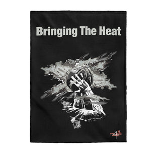 Heat Black/White Bring It Velveteen Plush Blanket in 30”x40”, 50”x60”, 60”x80”