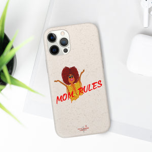 Red Mom Rules Biodegradable Phone Case (5 - iPhone sizes and 3 - Samsung sizes)