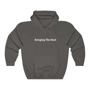 Heat Black/White Adult Male Heavy Blend™ Hooded Sweatshirt in Black, Charcoal, Dark Heather, Navy, Purple