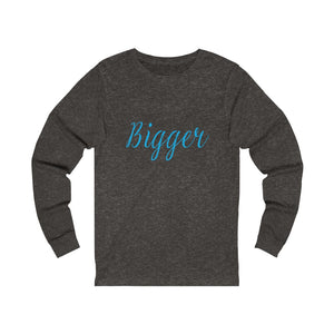 Bigger Adult Male Jersey Long Sleeve Tee in Black, Black Heather, Athletic Heather, Dark Grey Heather