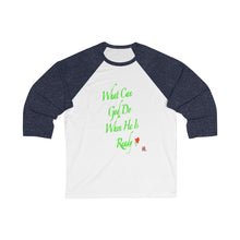 Load image into Gallery viewer, Ready Adult Female 3/4 Sleeve Baseball Tee in White/Kelly, White/Navy, White/Red, White/True Royal, White/Black,Black/White
