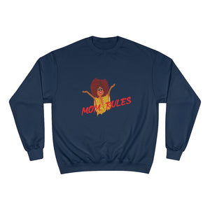 Red Mom Rules Adult Female Champion Sweatshirt (5 Colors)