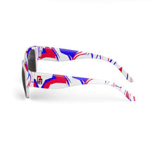 Load image into Gallery viewer, Red, White, Blue Water Color Sunglasses
